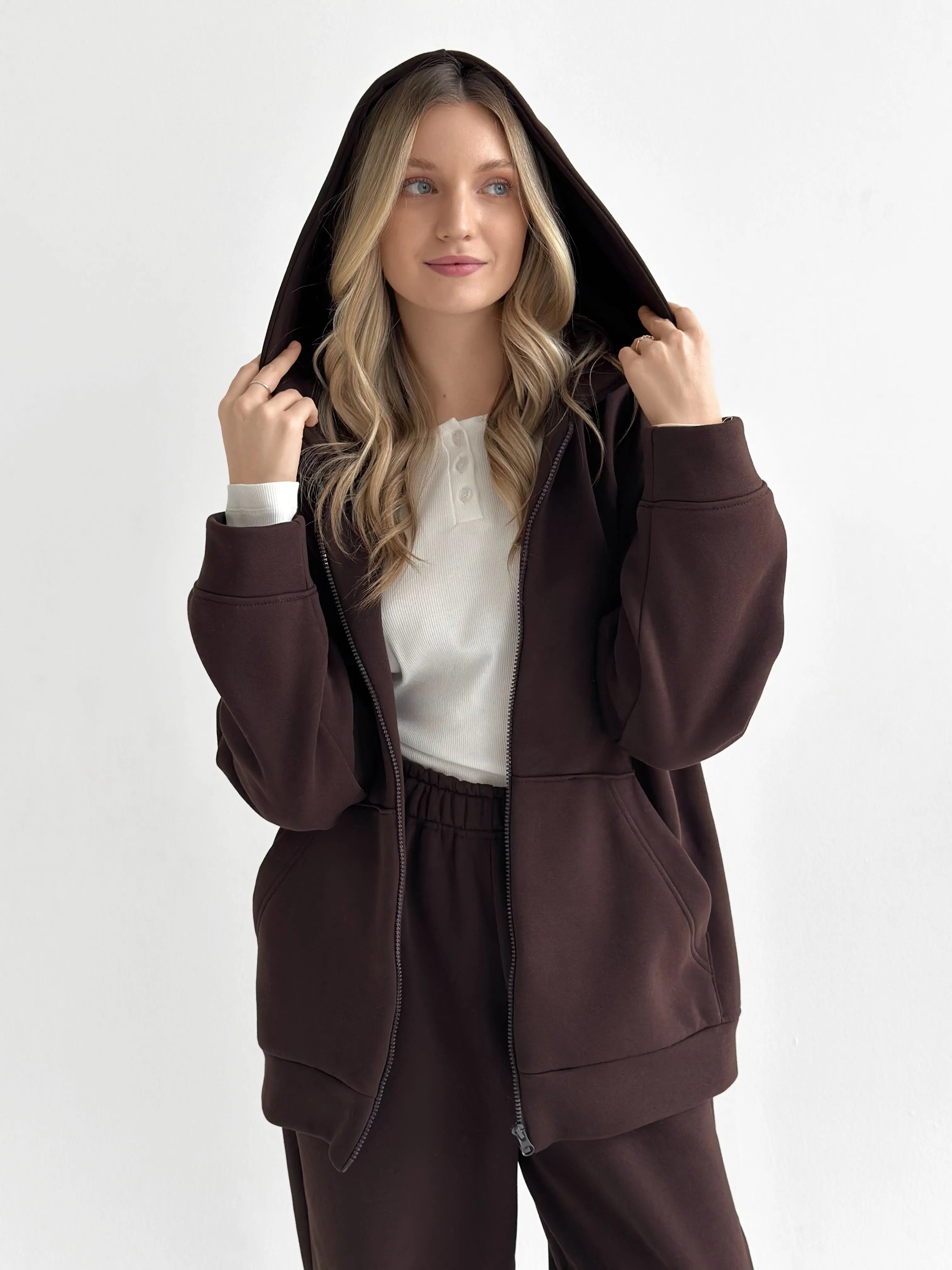 Suit Jacket and Pants (flat) 3-thread insulated brown