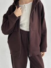 Suit Jacket and Pants (flat) 3-thread insulated brown