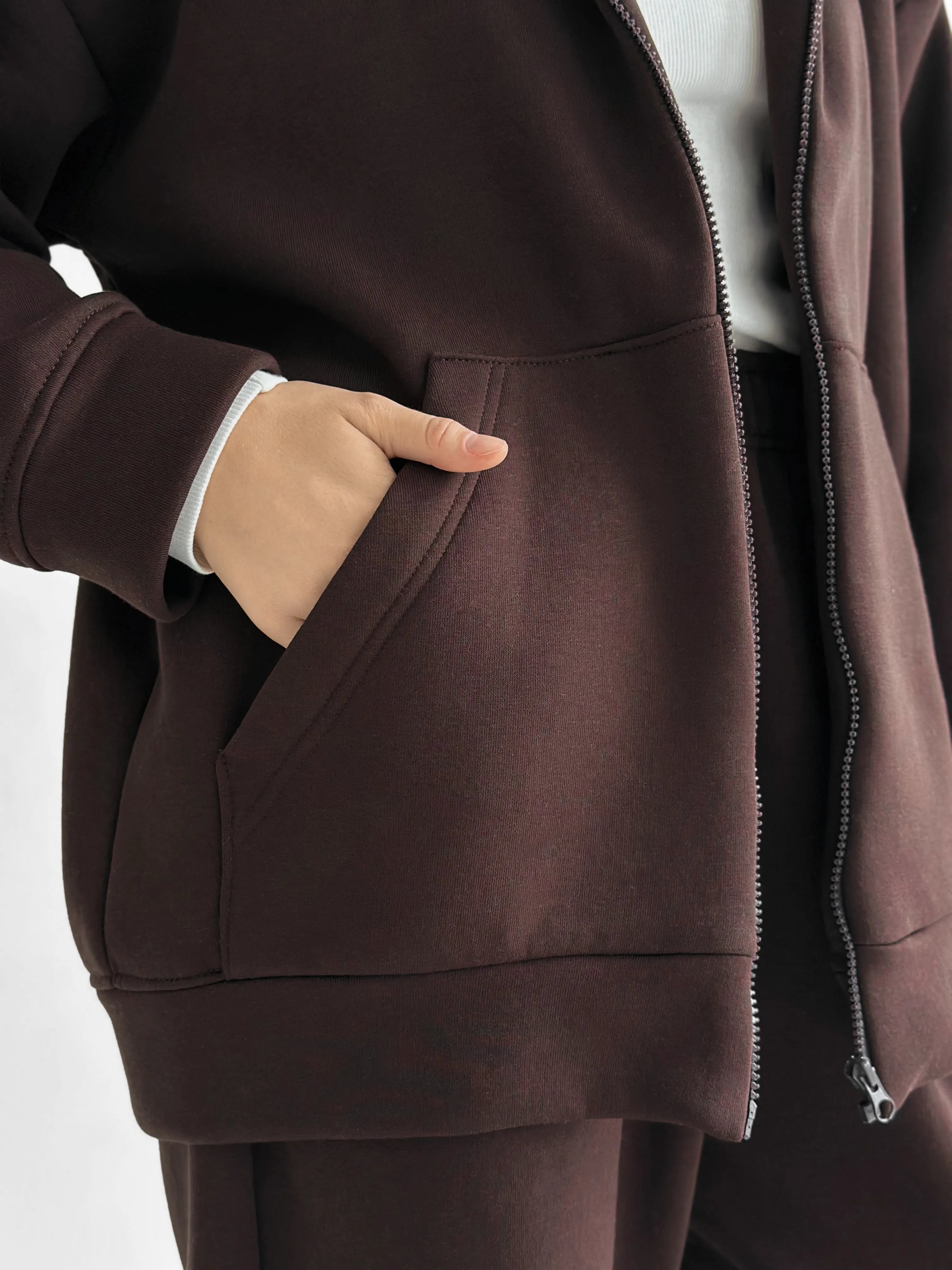 Suit Jacket and Pants (flat) 3-thread insulated brown