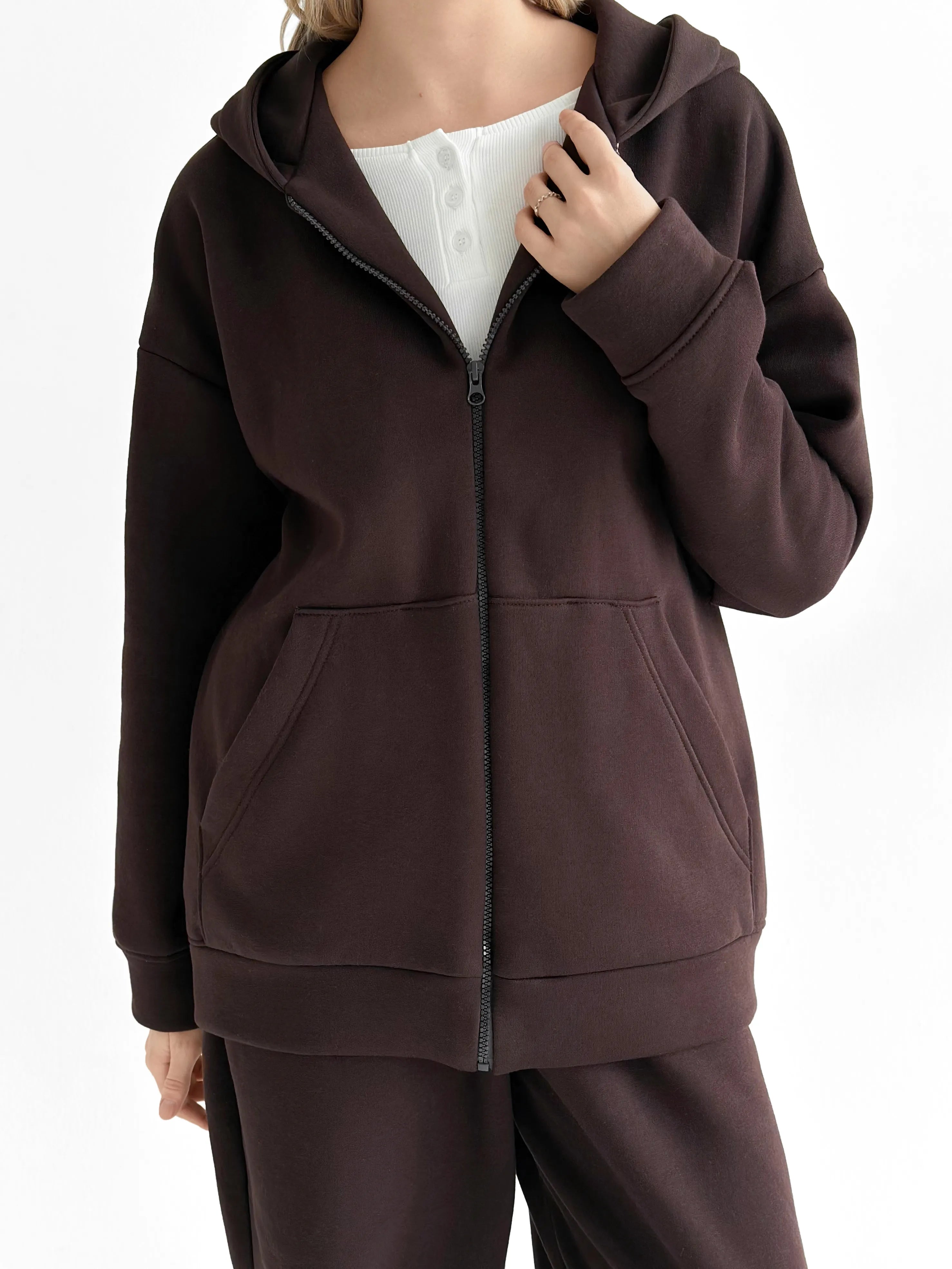 Suit Jacket and Pants (flat) 3-thread insulated brown