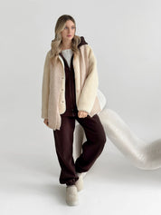 Suit Jacket and Pants (flat) 3-thread insulated brown
