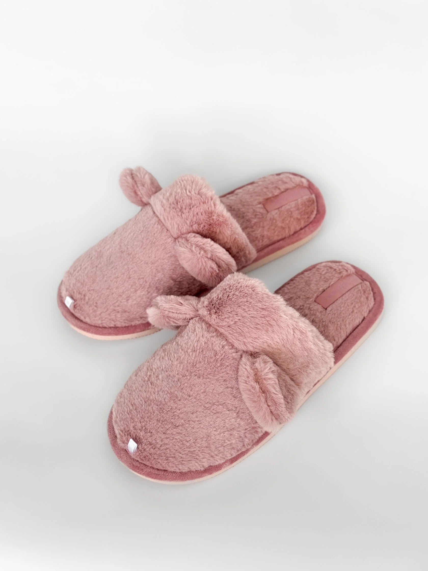 Women's HS fur slippers with ears pink