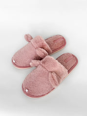 Women's HS fur slippers with ears pink