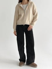 Milk zipper cardigan