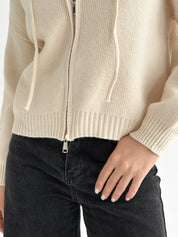 Milk zipper cardigan