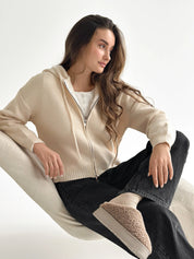 Milk zipper cardigan