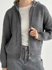 Gray with zipper cardigan