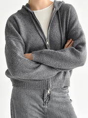 Gray with zipper cardigan