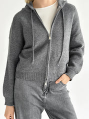 Gray with zipper cardigan