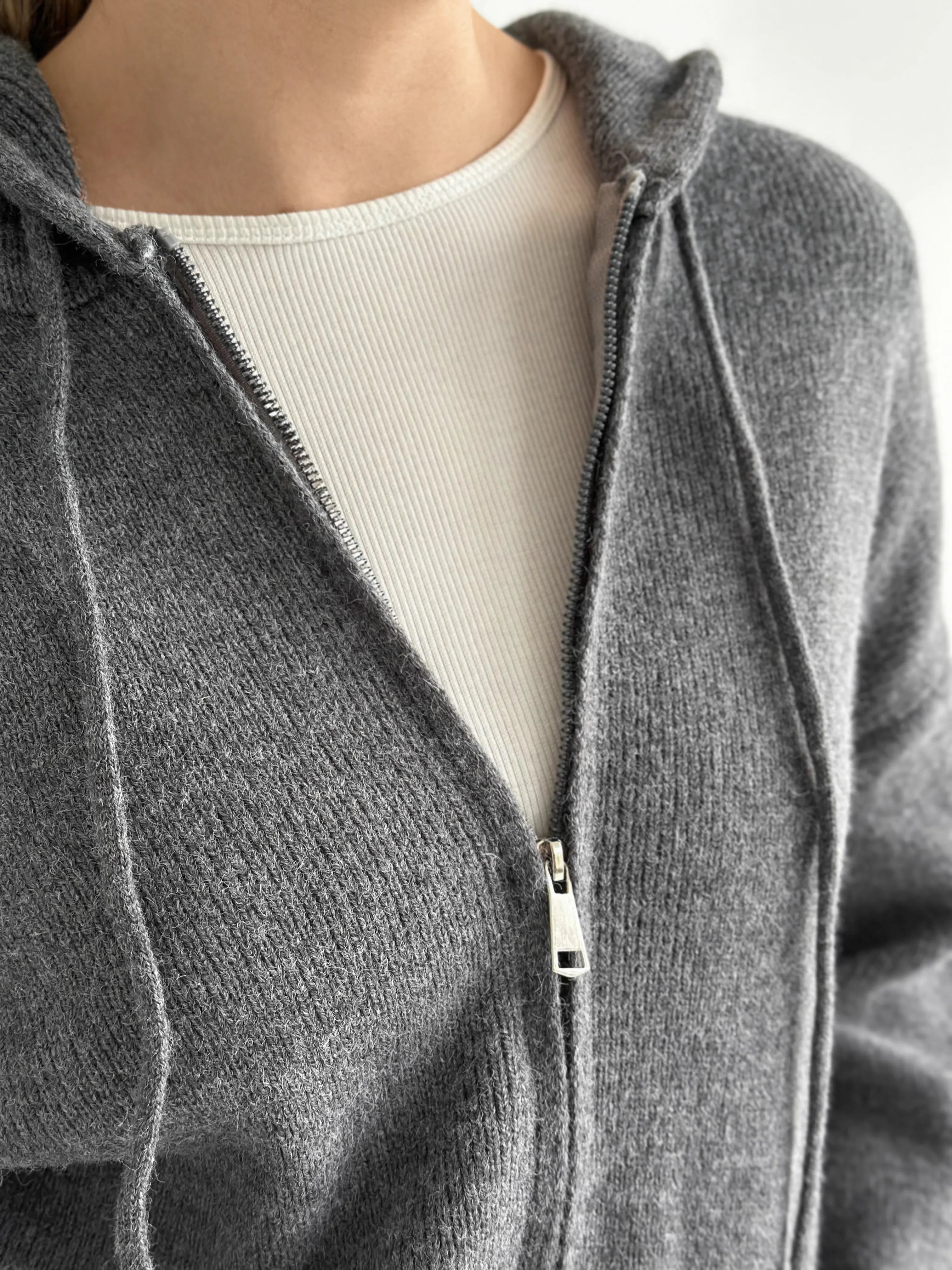 Gray with zipper cardigan