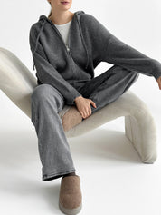 Gray with zipper cardigan