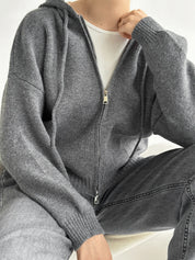 Gray with zipper cardigan