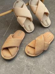 Women's slippers HS-VL waffle cappuccino