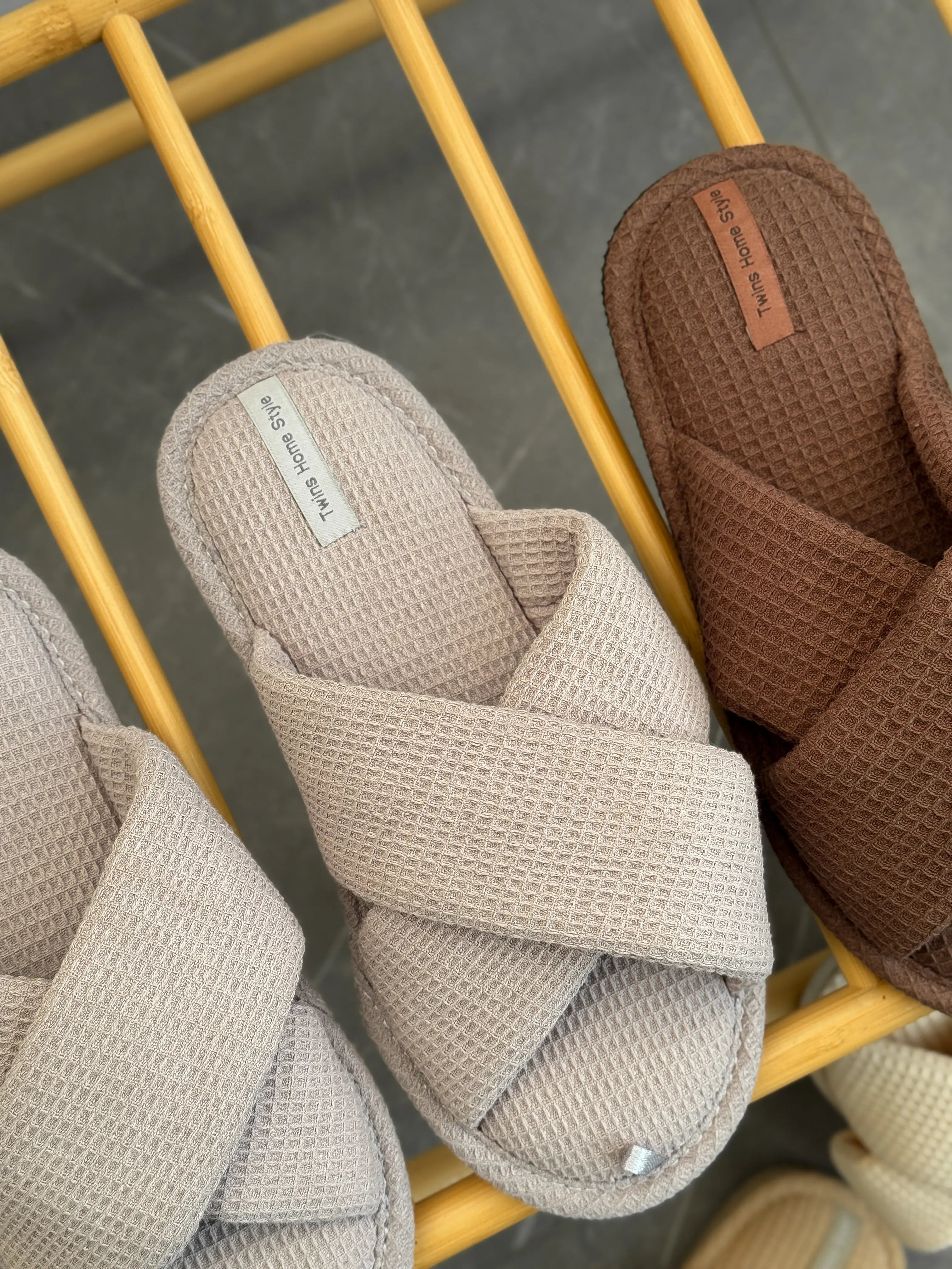 Women's slippers HS-VL waffle X gray