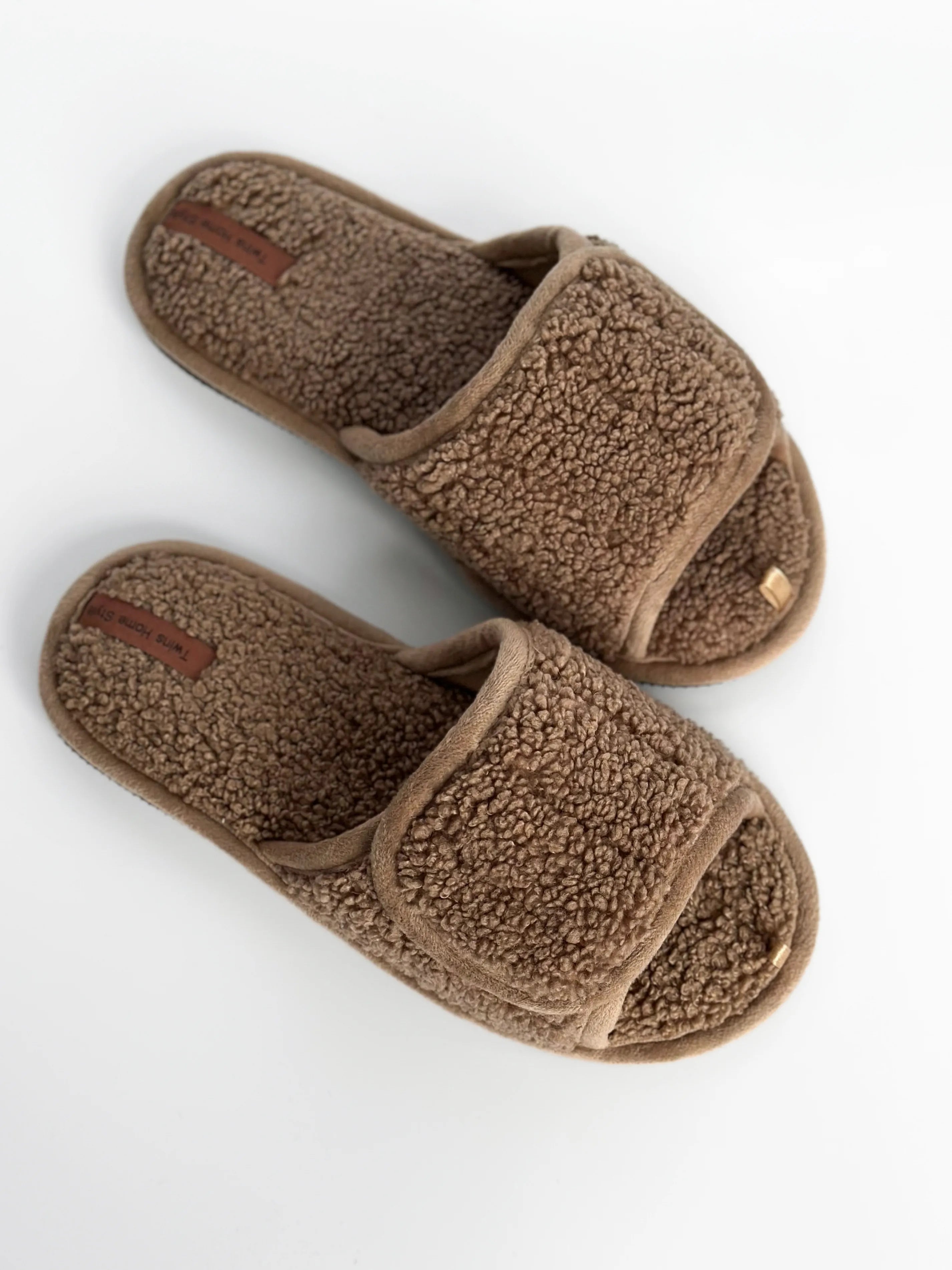 Women's slippers HS open TEDDI brown