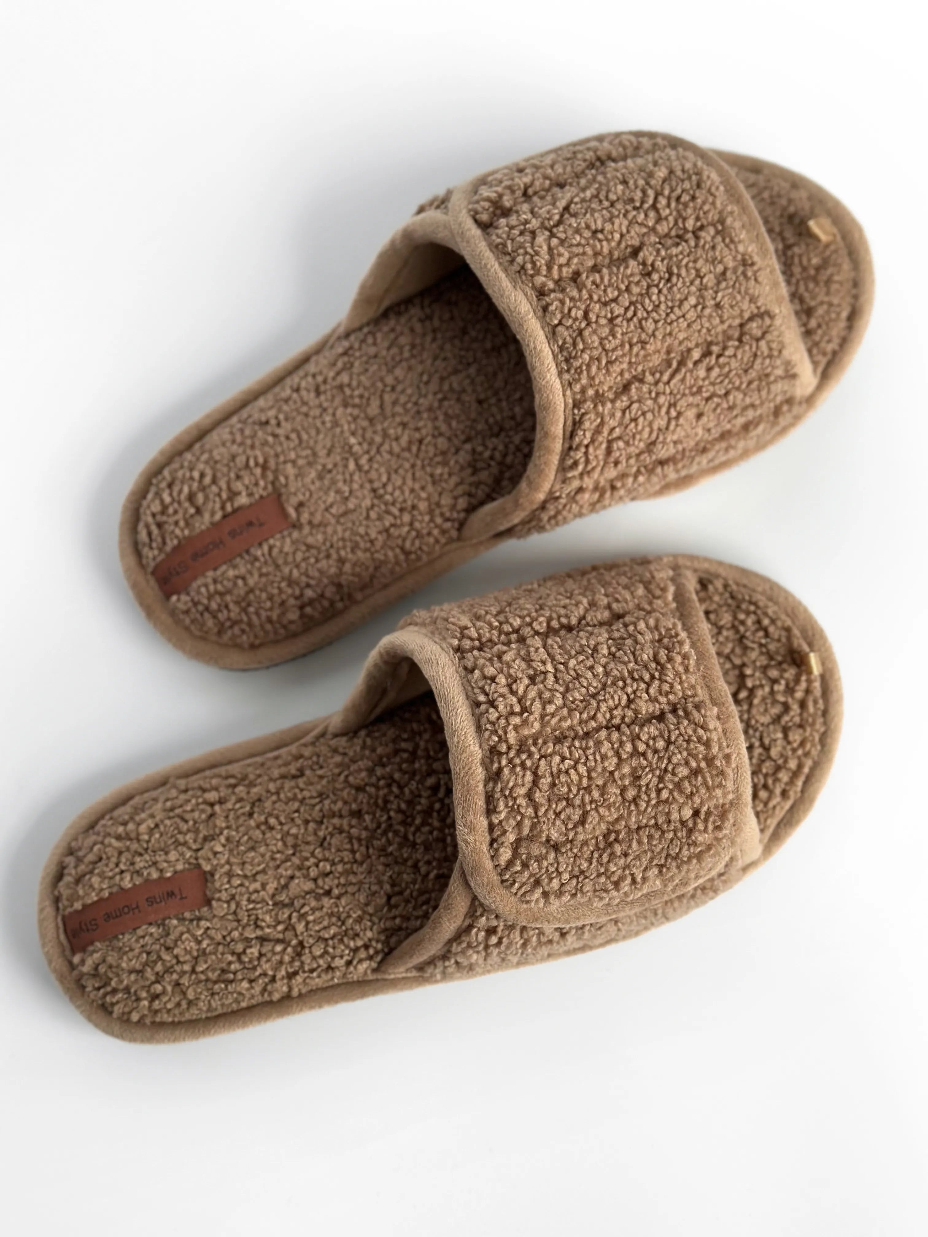 Women's slippers HS open TEDDI brown