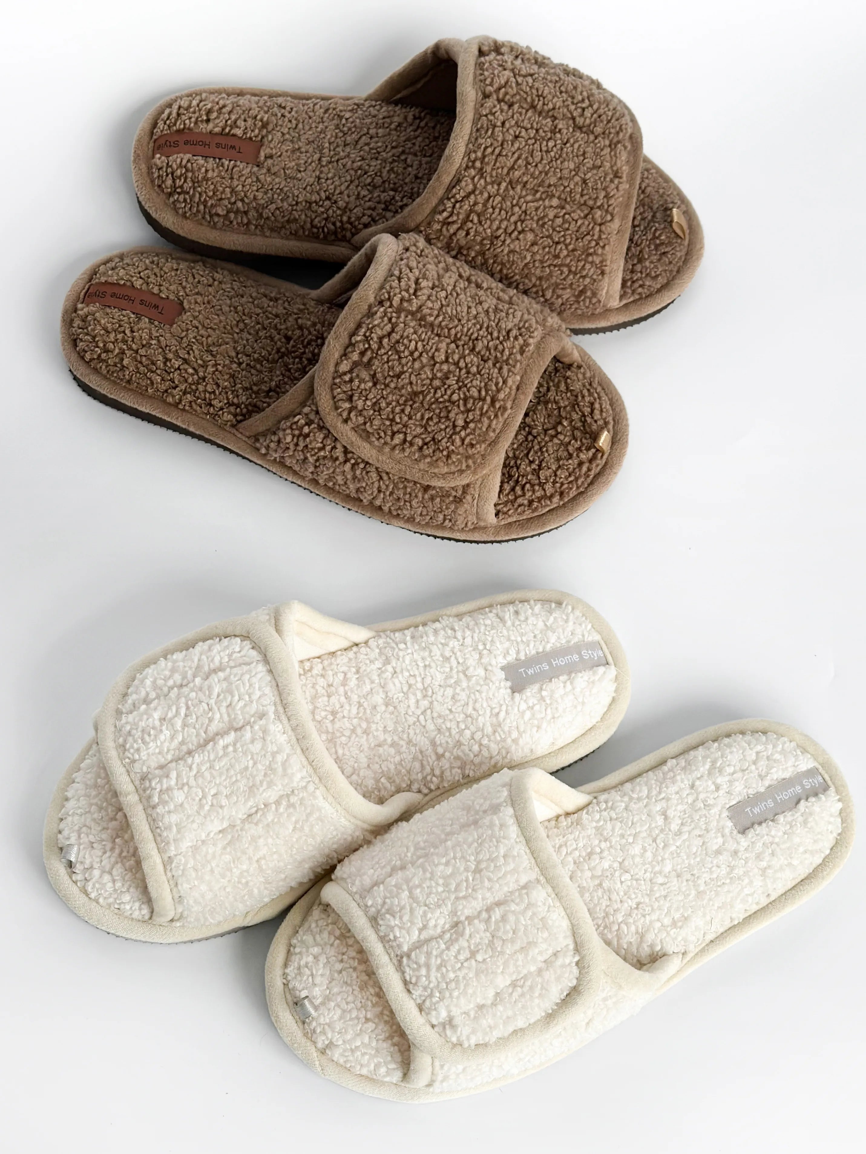 Women's slippers HS open TEDDI brown