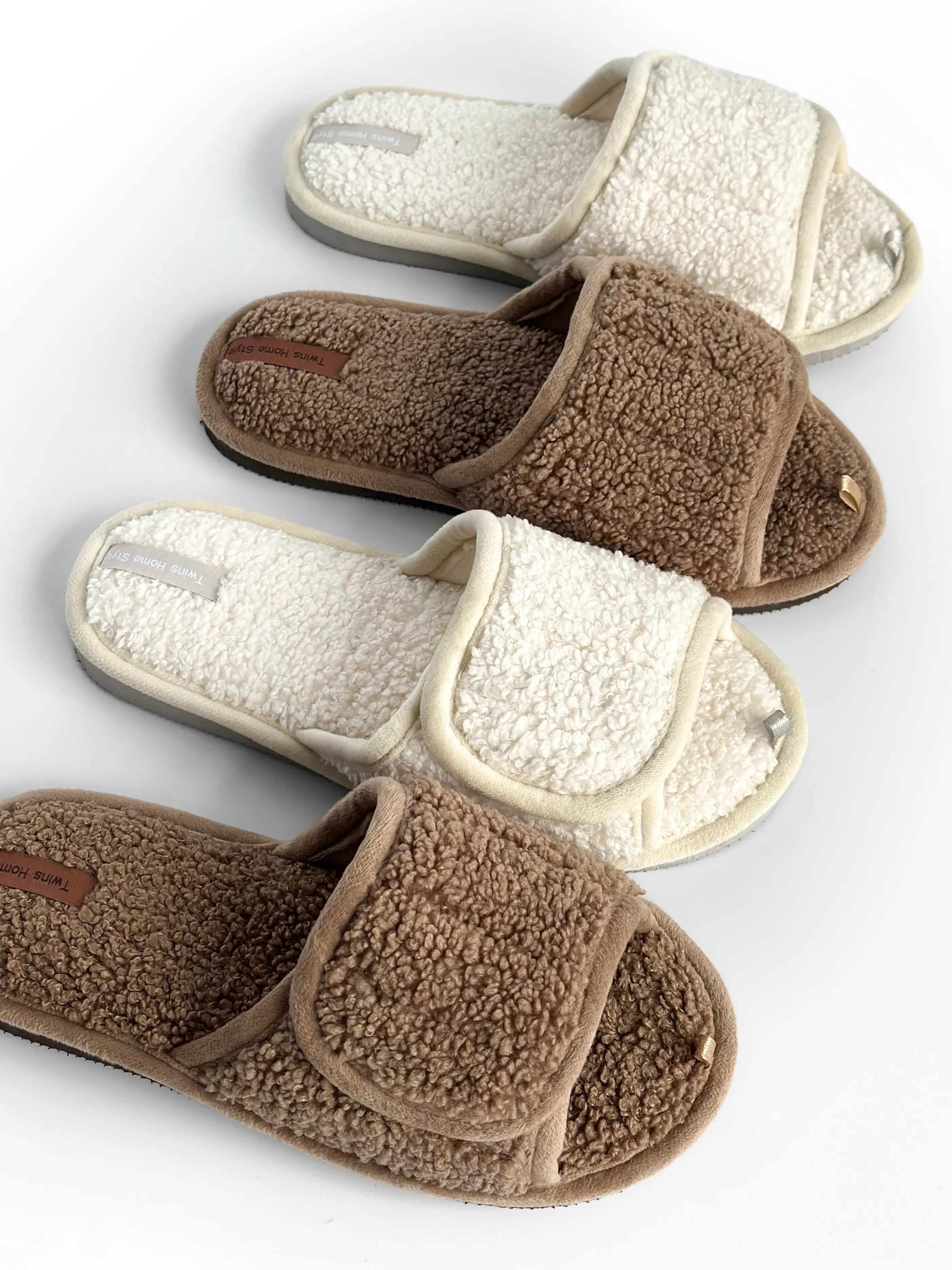 Women's slippers HS open TEDDI brown