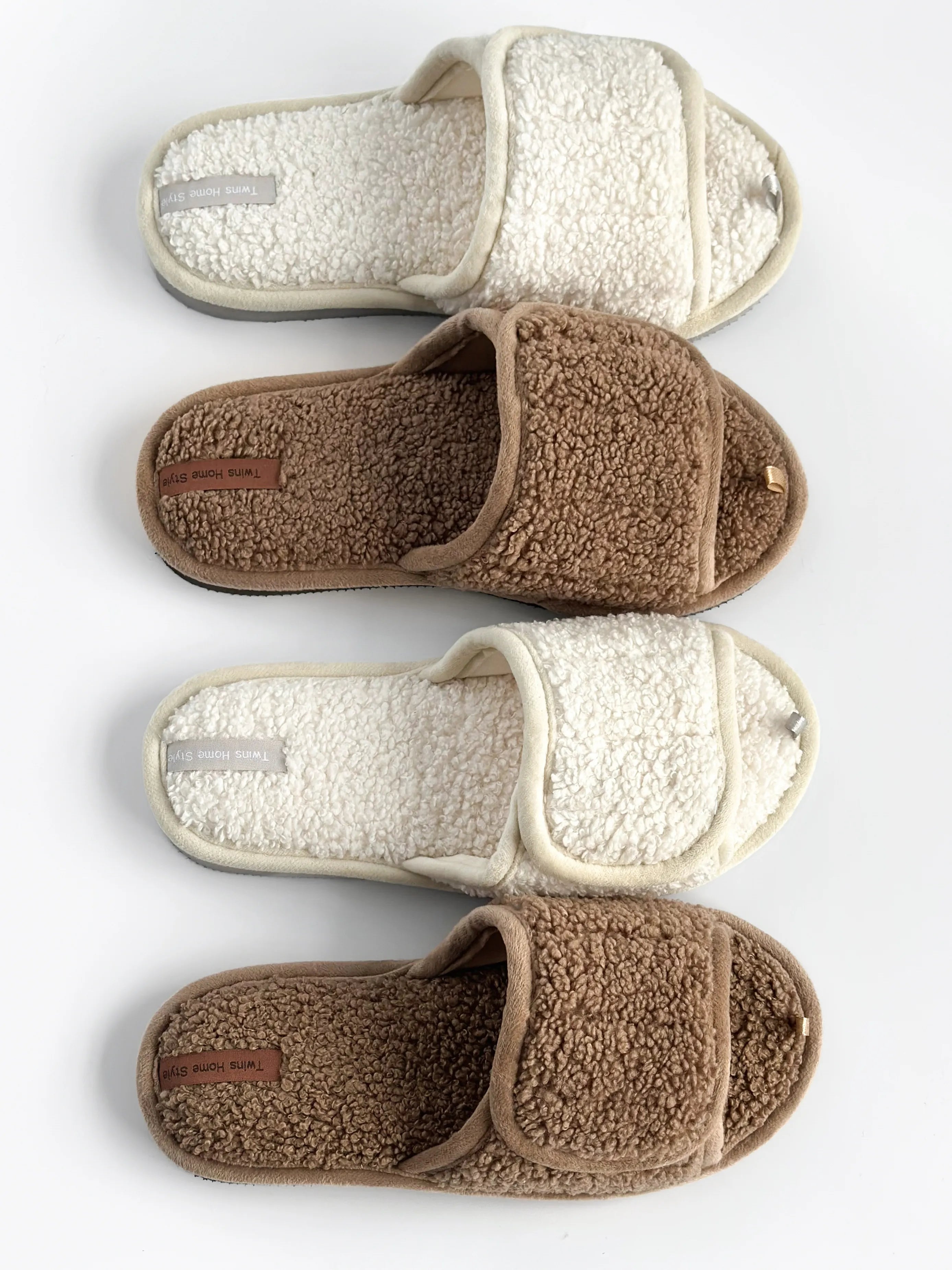 Women's slippers HS open TEDDI brown