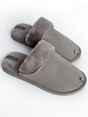 Men's slippers HS-OZ VELVET with fur inside out, gray