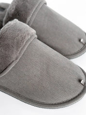 Men's slippers HS-OZ VELVET with fur inside out, gray