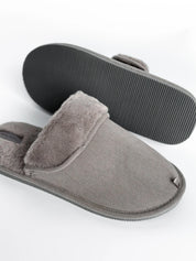 Men's slippers HS-OZ VELVET with fur inside out, gray