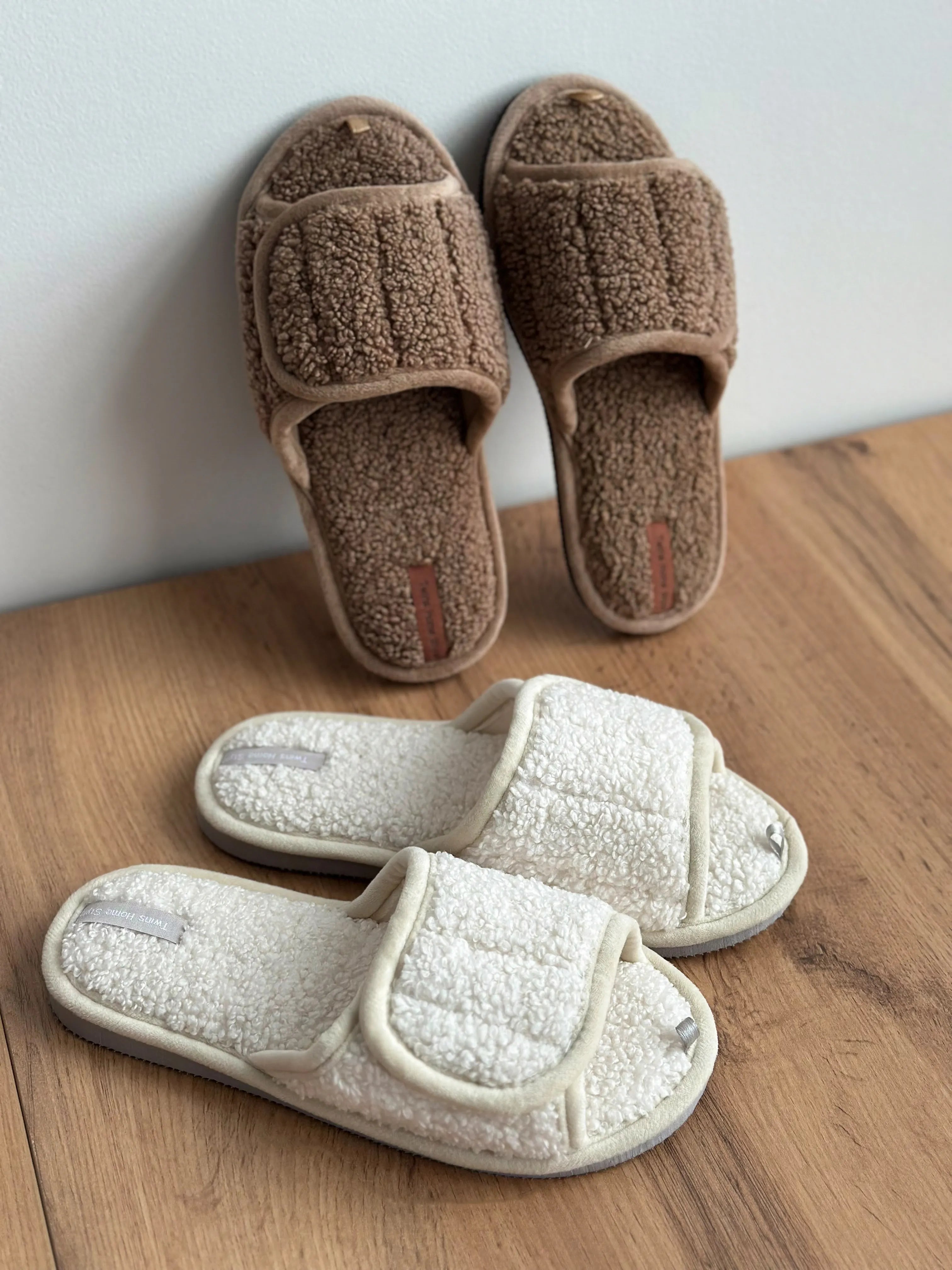 Women's slippers HS open TEDDI brown