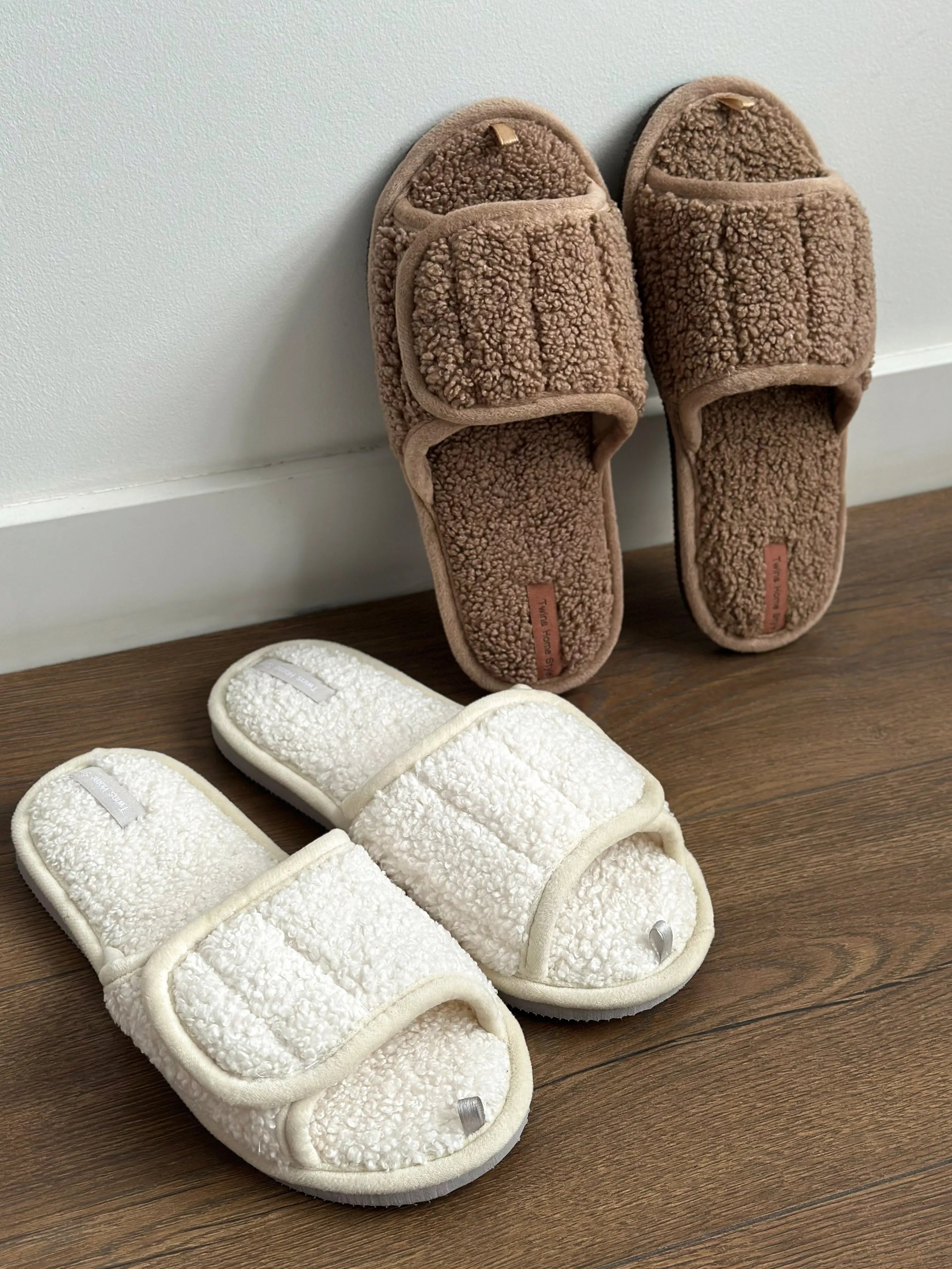 Women's slippers HS open TEDDI brown