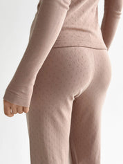 Ribana knitted suit, wide pants and long sleeves