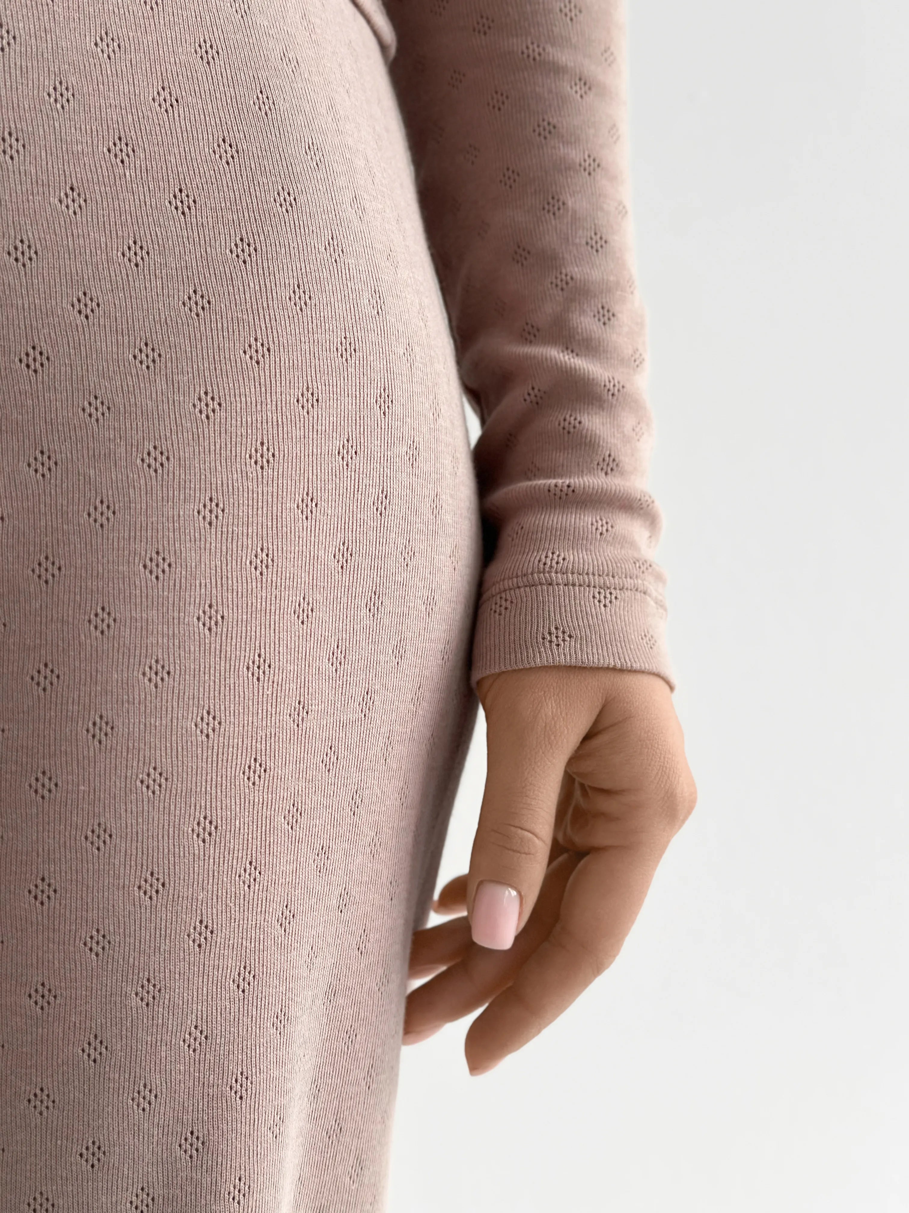 Ribana knitted suit, wide pants and long sleeves