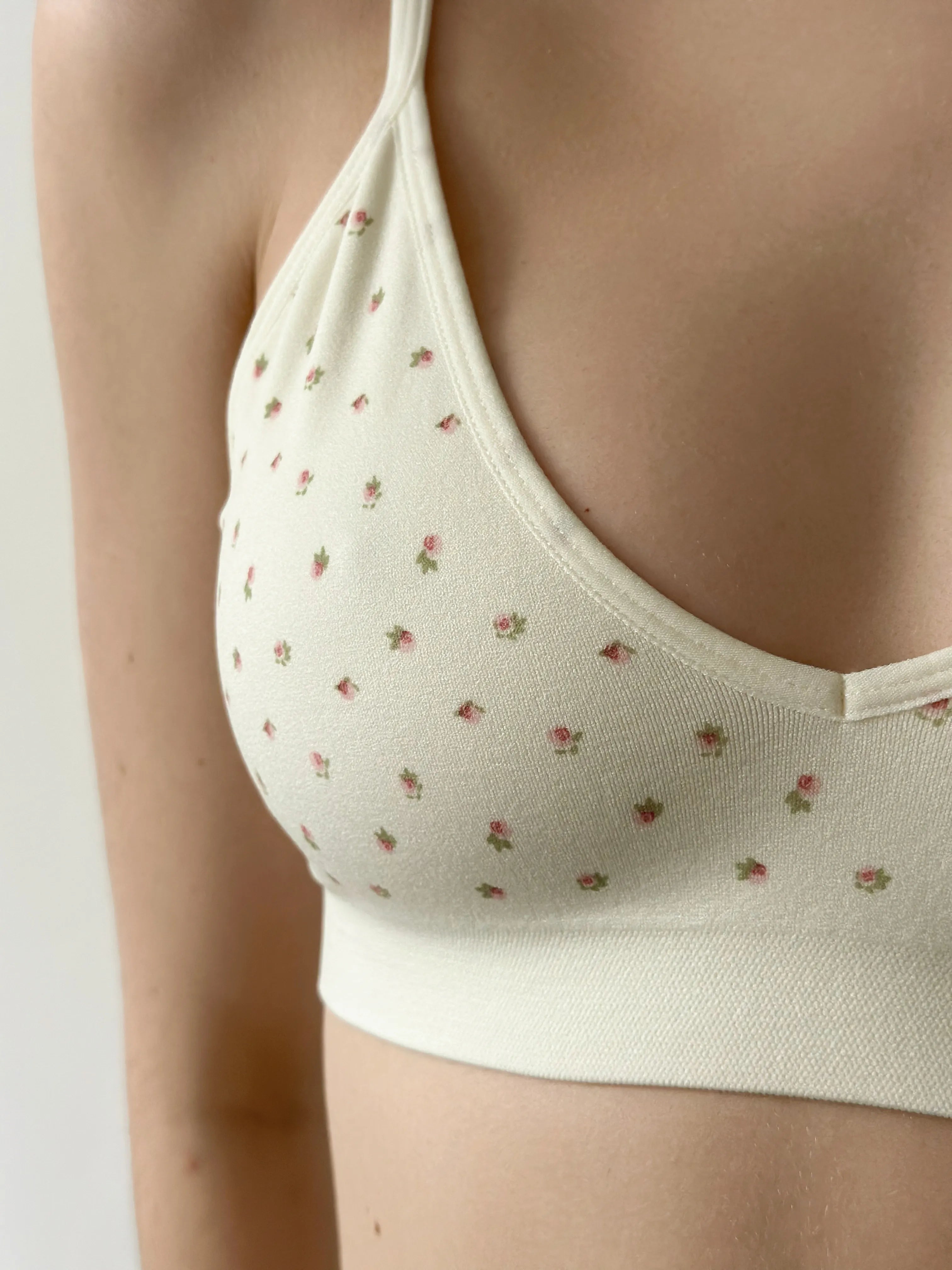 Basic milky rose lingerie top