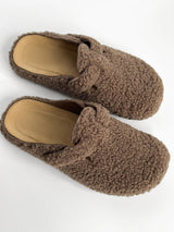 Women's Teddy clogs with strap, brown