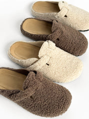 Women's Teddy clogs with strap, brown
