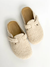 Women's Teddy clogs with strap, milky