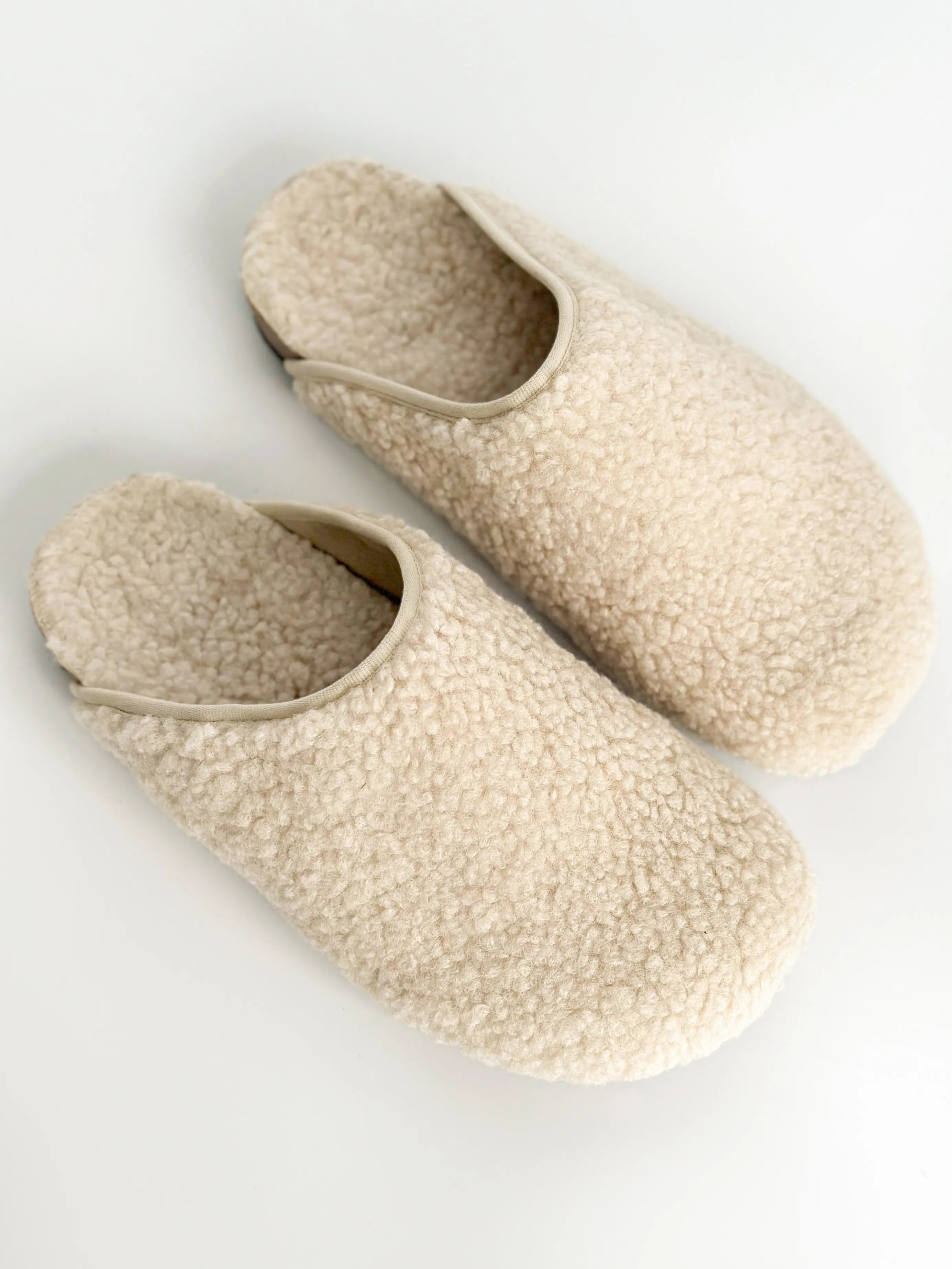 Women's Teddy clogs with edging, milky