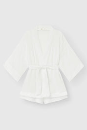 Muslin set 2-layer kimono+shorts white