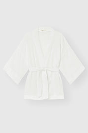 Muslin set 2-layer kimono+shorts white