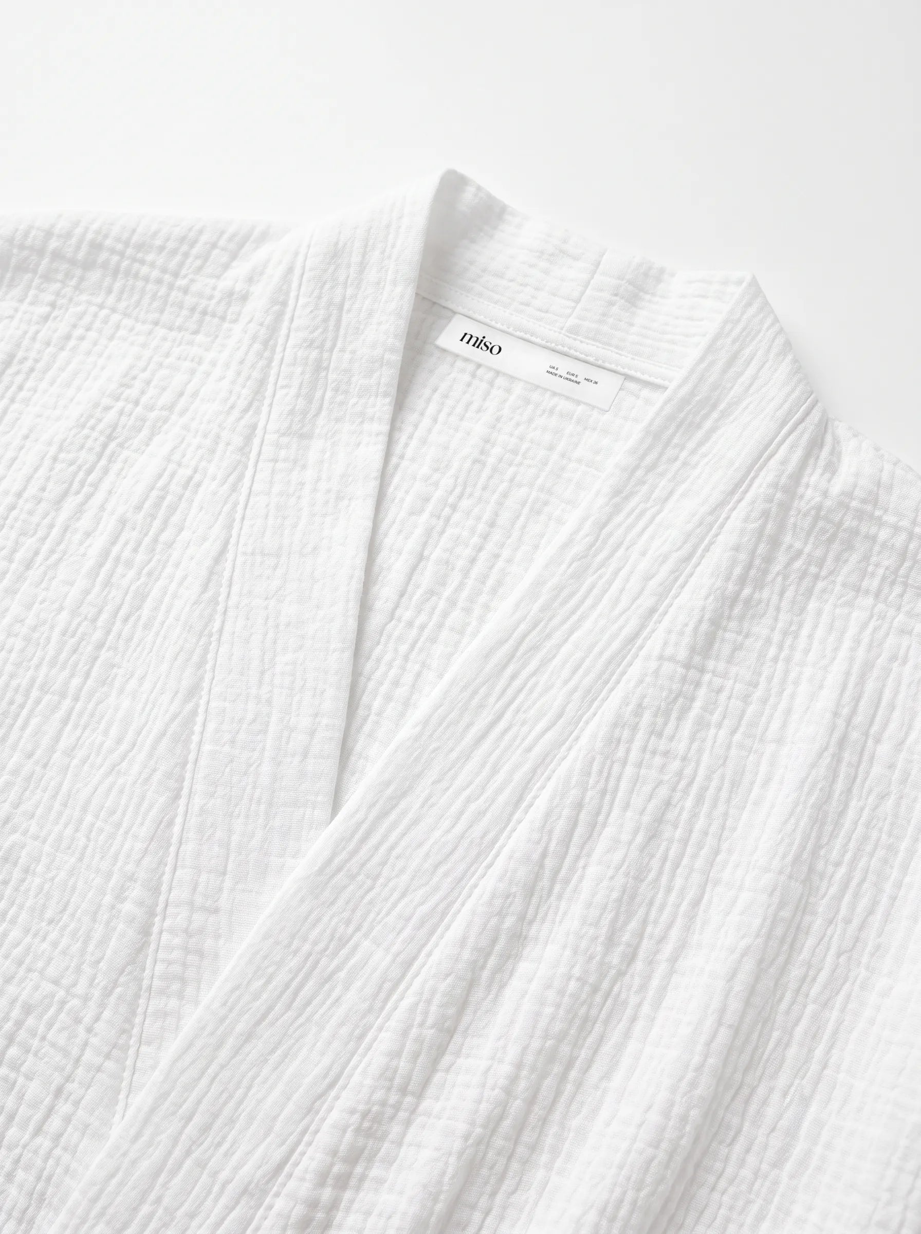 Muslin set 2-layer kimono+shorts white