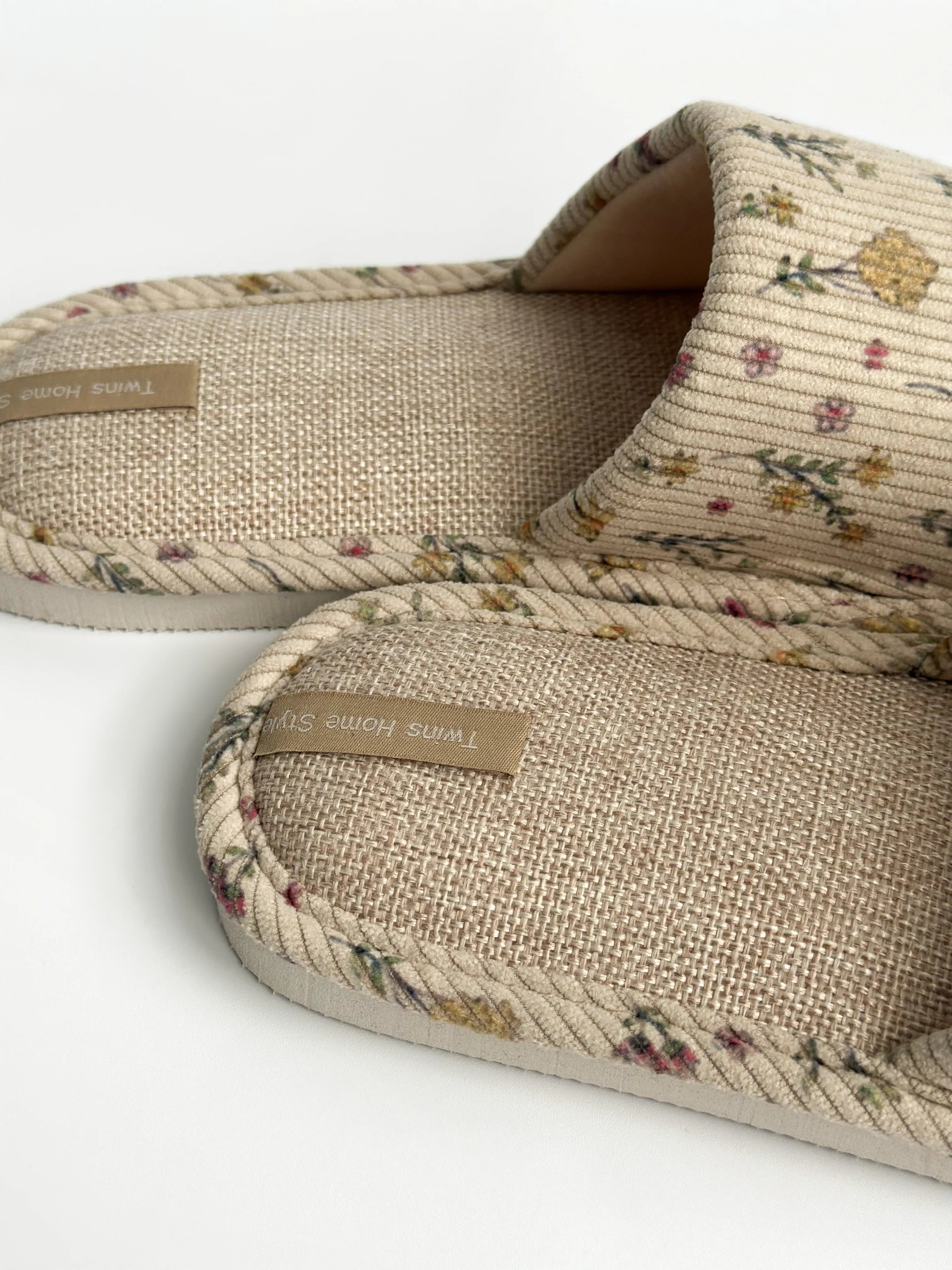 Women's slippers HS-VL corduroy Provence beige