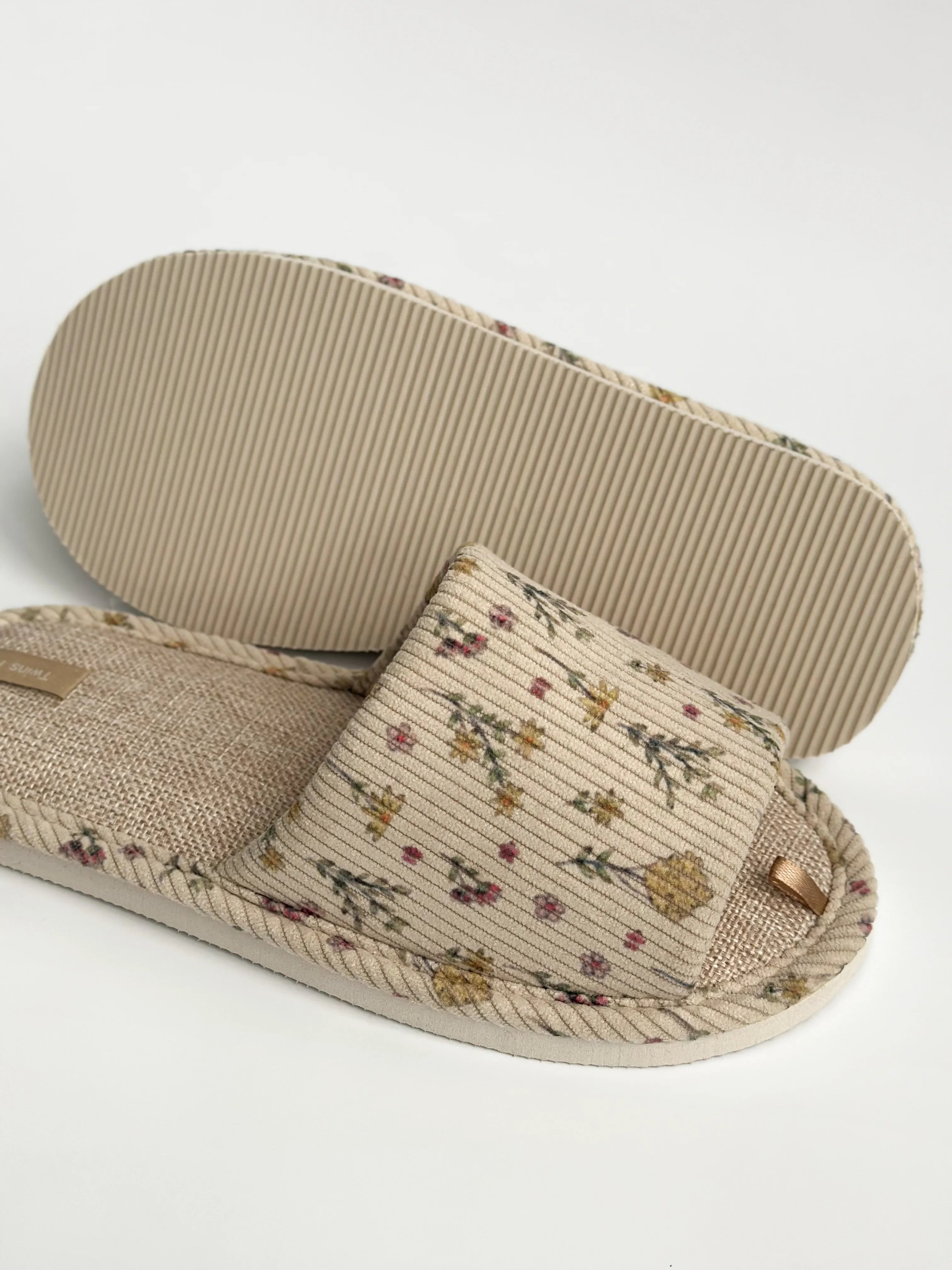 Women's slippers HS-VL corduroy Provence beige