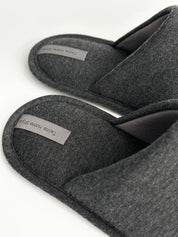 Men's slippers HS-VL closed melange graphite with PVC sticker