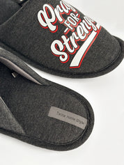 Men's slippers HS-VL closed melange graphite with PVC sticker