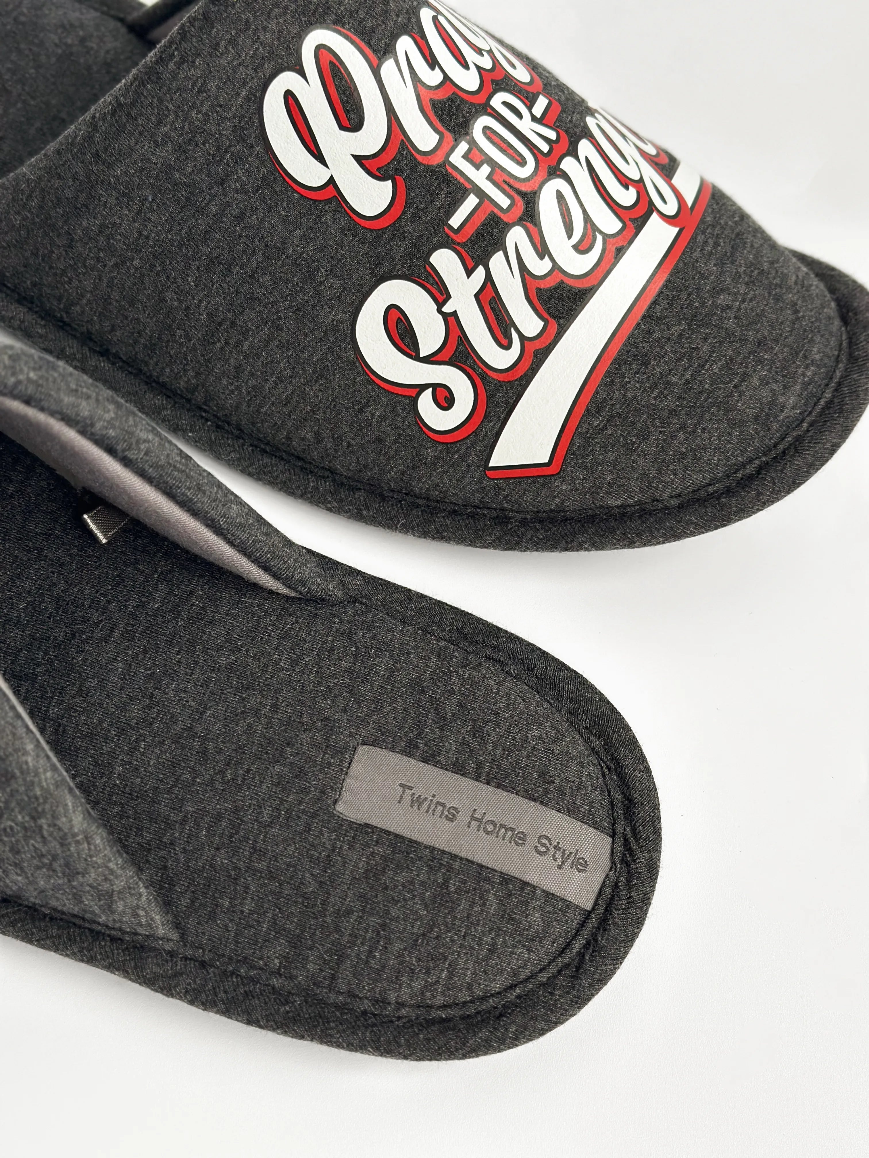 Men's slippers HS-VL closed melange graphite with PVC sticker