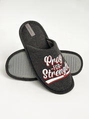Men's slippers HS-VL closed melange graphite with PVC sticker