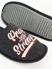 Men's slippers HS-VL closed melange graphite with PVC sticker