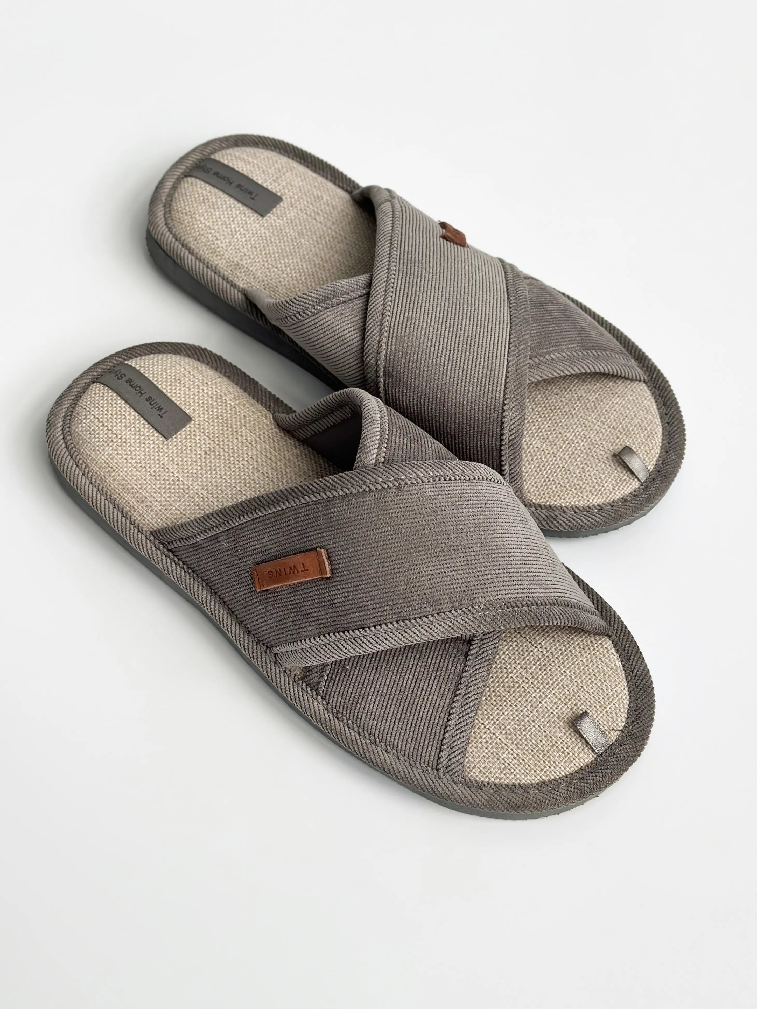 Men's slippers HS-VL corduroy X gray