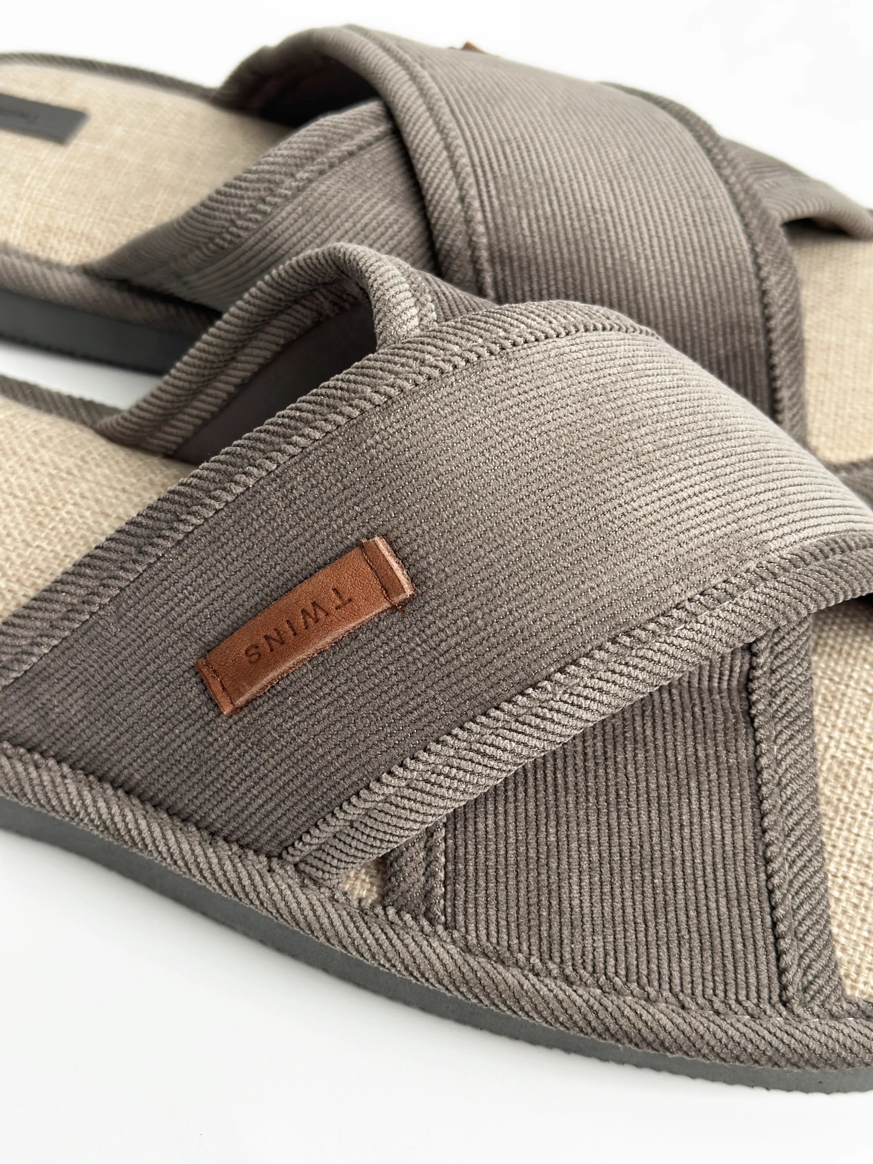 Men's slippers HS-VL corduroy X gray