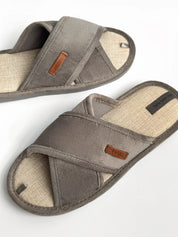 Men's slippers HS-VL corduroy X gray
