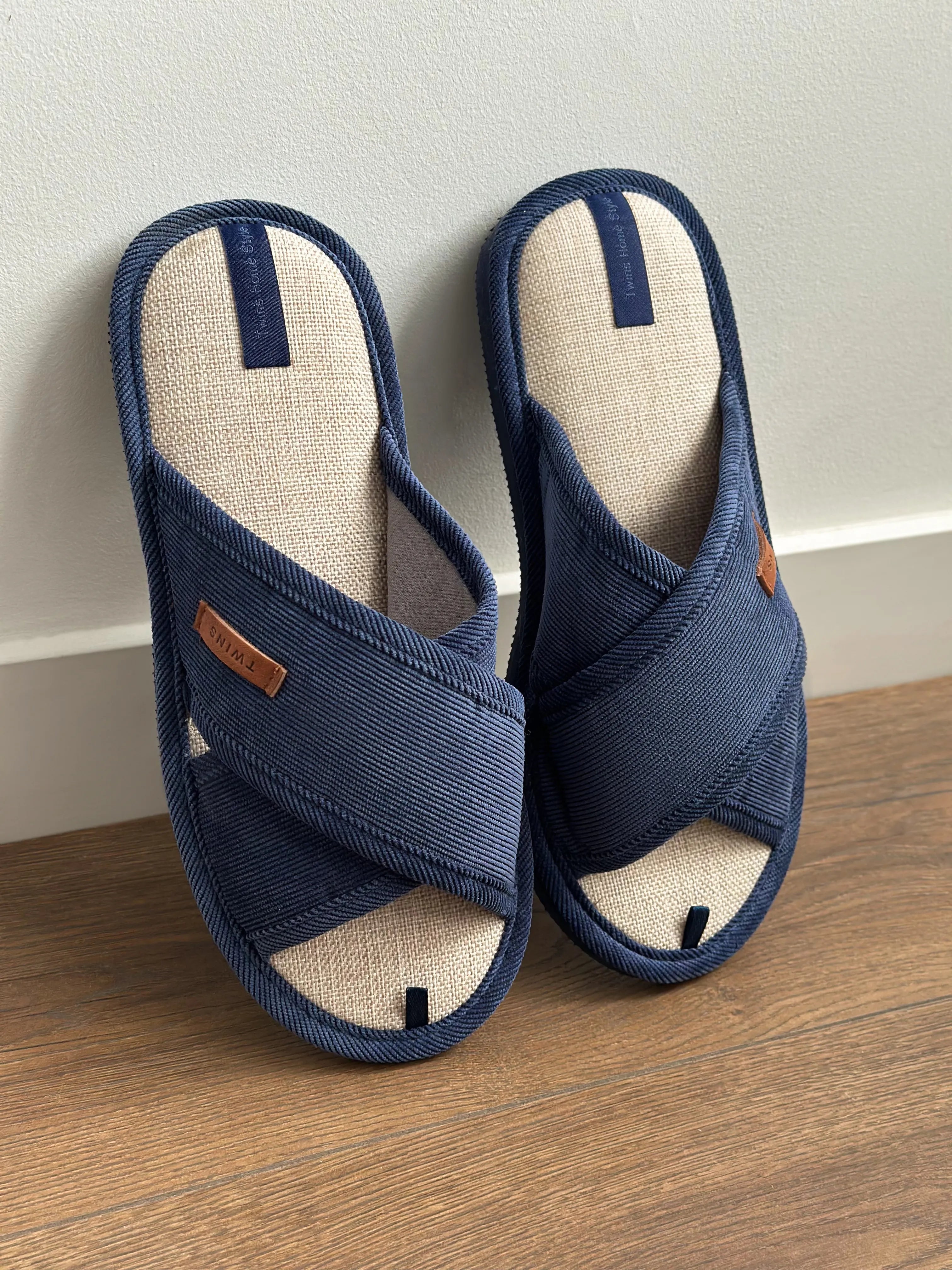 Men's slippers HS-VL corduroy X blue