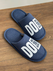 Men's indoor slippers HS-VL closed melange blue with PVC sticker